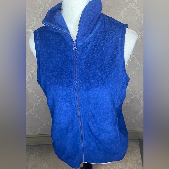 LANDS' END WOMEN’S POLARTEC ROYAL BLUE FLEECE FULL ZIP VEST SIZE SP - Picture 1 of 5